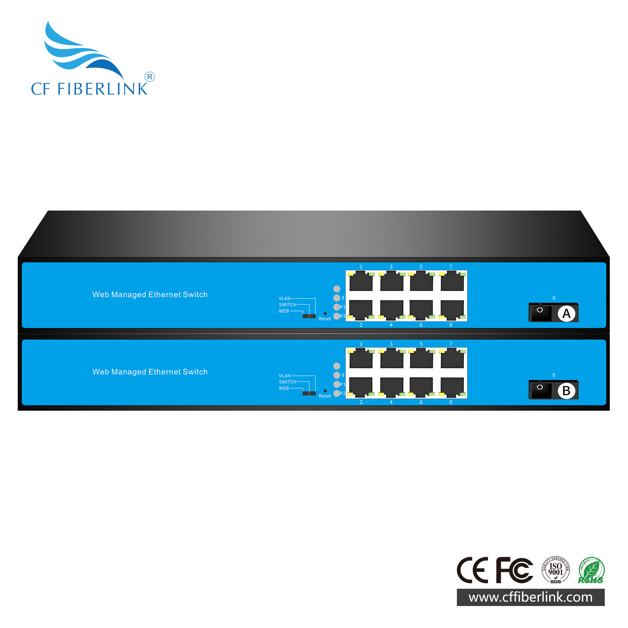 L2Web管理1光8電單模單纖
